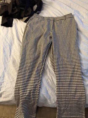 Women’s Straight-Leg Houndstooth Pants - Black & White